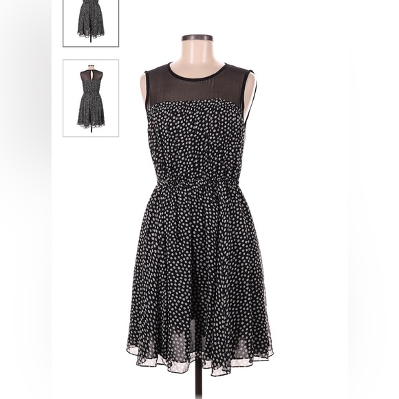 kate spade Dresses & Skirts - NWT Kate Spade Spot Chiffon Dress Black & Cream Size xxs